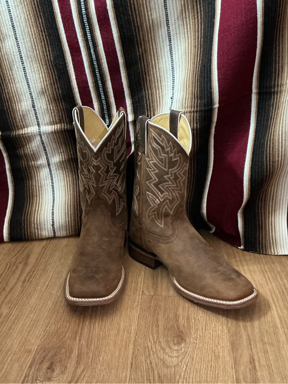 JUSTIN Men's Brown Western Leather Cowboy Boots